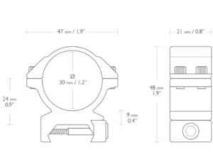 Alternative view of HAWKE MATCH MEDIUM SJ&Oacute;NAUKAHRINGIR 30MM WEAVER