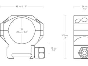 Alternative view of HAWKE TACTICAL MEDIUM SJ&Oacute;NAUKAHRINGIR 30MM WEAVER