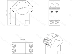 Alternative view of VictOptics(Vector Optics) Sjónauka Hringir 25,4mm 11mm H